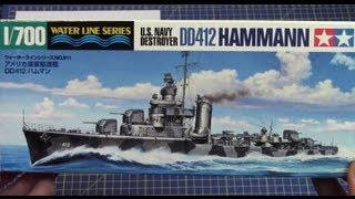 Tamiya 1700 Navy Destroyer DD412 Hammann  31911 wwweModelscouk [upl. by Onitnas]