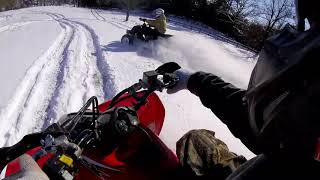 400ex Snow Riding With Quads [upl. by Hiamerej533]