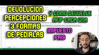 3 Formas de PEDIR las DEVOLUCIONES de PERCEPCIONES del IMPUESTO PAIS COMO me devuelve AFIP cada una [upl. by Stanislaw]