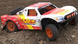 RC ADVENTURES  LOSi 5T 4x4 Trucks do Battle  Radio Control Gas Power [upl. by Aelanna]