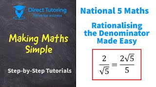 How to Rationalise the Denominator Easily National 5 Maths [upl. by Yevrah]