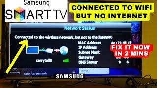 How to Fix Samsung TV Connected to Wireless Network But Not the Internet  Fix it now in 2 Mins [upl. by Fredie785]