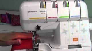 Husqvarna Viking H Class 200S Serger 17 3Thread Narrow Overlock Edge [upl. by Eitten]