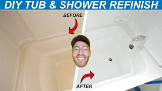 How To Paint  Refinish a Tub and Shower Surround DIY [upl. by Mara]