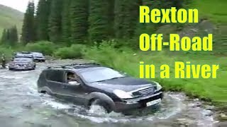 SsangYong Rexton crossing a Kensu river ford in an offroad trip [upl. by Claudian]