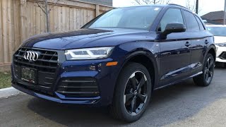 2020 Audi Q5 45 TFSI Quattro 248HP Navarra Blue Metallic  InDepth Visual Walk Around [upl. by Shirah]