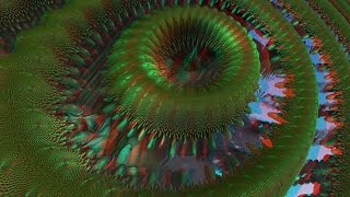 Space Ammonites 3D anaglyph HD fractal for red cyan glasses Ambient Mix [upl. by Isteb]