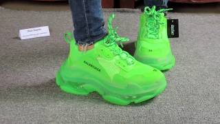 Unboxing Balenciaga Triple s Neon Green [upl. by Furlani344]