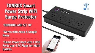 TONBUX Smart Power Strip WiFi Surge Protector Works with Alexa amp Google Home [upl. by Adnohsak340]