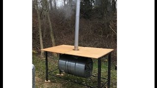 Beheizbarer Stehtisch Teil 2 Ölfassofen Barrel Wood stove [upl. by Hoon]