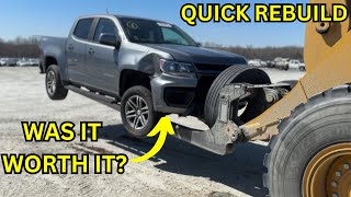 WE WON A WRECKED 2022 CHEVY COLORADO WE REBUILD IT QUICKLY [upl. by Noived414]