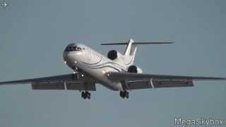 Yakovlev Yak42D RA42452 Gazpromavia landing at MoscowVnukovo VKOUUWW [upl. by Jania441]