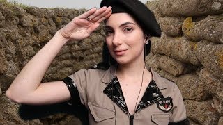 ASMR BINAURAL Mulher Militar cuidando de você  Vídeo com sons relaxantes [upl. by Elauqsap]