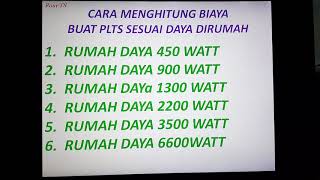 Berapa Biaya PLTS Sesuai Daya Rumah 450 900 1300 2200 [upl. by Yneffit831]