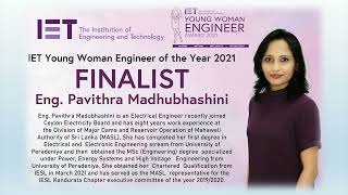 Contestant 3  Eng Pavithra Kaluarachchi  IET Young Woman Engineer 2021 Grand Finale [upl. by Ettennaej]