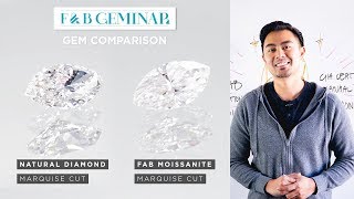 FAB Marquise Moissanite vs Natural Marquise Diamond [upl. by Anirak898]