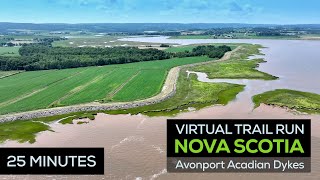 Virtual Exploration and Trail Run  Avonport Acadian Dykes  Nova Scotia [upl. by Ahsemac]