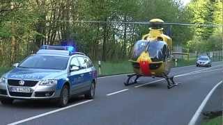 EC 135 RTH Christoph 23 auf der L 288 bei Westerburg [upl. by Atiragram]