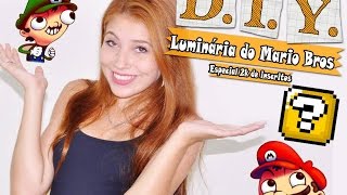 Especial 2 mil inscritos DIY Luminária Question Block  Mario Bros [upl. by Nilreb]