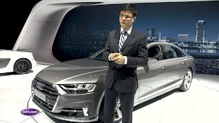 2019 Audi A8 First Look in LA — Carscom [upl. by Alyakam645]