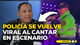 Policía se vuelve viral luego de cantar en escenario junto a la orquesta La única Tropical [upl. by Ettenav]