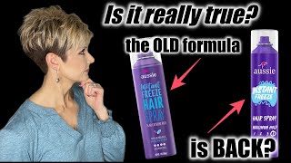 Aussie Instant Freeze Hairspray Is the OLD formula really back [upl. by Tunk606]