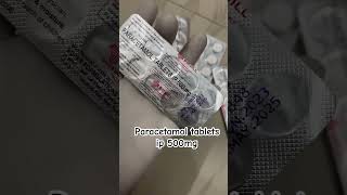 Paracetamol tablets ip 500mg pcm paracetamol paracetamoltablet fever dard [upl. by Tur]