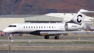 Plane Spotting  Bombardier Global 6000 Takeoff  SLC  031524 [upl. by Emerson]