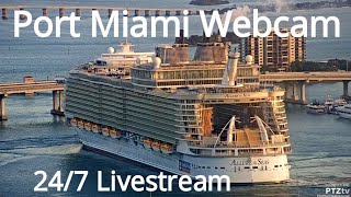 LIVE  Port Miami Webcam with VHF Marine Radio Feed from PTZtv [upl. by Yahsan266]