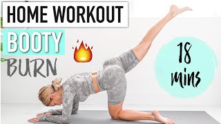 HOME BOOTY WORKOUT  Bodyweight booty BURN 🔥 [upl. by Bonar]