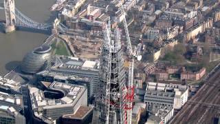 The Shard aerial completing the steelwork [upl. by Gladis]