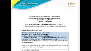 Tarea 2 – Identificación de los principios de la mecánica y termodinámica [upl. by Alemrac]