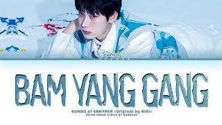 WORLD TOUR FATE PLUS ENHYPEN Sunoo 엔하이픈 선우 Bam Yang Gang 밤양갱 Original BIBI Lyrics [upl. by Oicnerolf745]