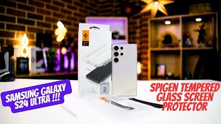 Best Screen Protector S24 Ultra  Spigen Tempered Glass Screen Protector [upl. by Ikram]