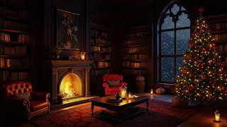 🎄 Christmas Ambience in a Snowy Castle  Cozy Fireplace amp Snowfall Sounds 🏰☃️ [upl. by Ekrub510]