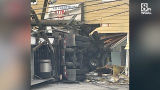 TractorTrailer crashes into Adams County laundromat injuring one and causing extensive damage [upl. by Athal]