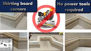 How to cut skirting board or baseboard corners No power tools required [upl. by Nitniuq]