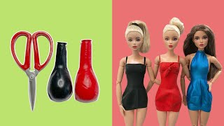 Making Doll Clothes With Balloons 3  3 DIY Dresses For Barbies No Sew No glue [upl. by Shel]