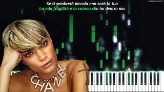 Elodie  Andromeda Sanremo 2020  Piano Instrumental Cover  Karaoke Testo [upl. by Nyleikcaj198]