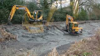 Basingstoke Canal repair  Ash Wharf to the A331 Aqueduct  2016 [upl. by Ellecram701]