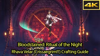 Rhava Velar Crissaegrim Recipe  Crafting Guide 4k 60fps  Bloodstained Ritual of the Night [upl. by Senga]