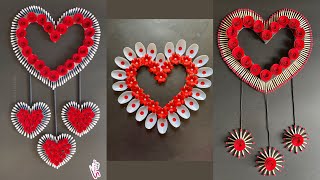 3 Beautiful wall hanging craft  Easy and simple wall hanging craft ideas  Heart wall hanging craft [upl. by Sagerman]