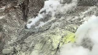 Owakudani  a volcanic valley with active sulfur vents and hot springs [upl. by Adnilahs]