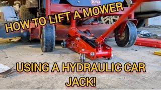 ITS EASY 🤠 Hydraulic Car Jack Can Lift A Zero Turn Mower ✅ [upl. by Yvette]