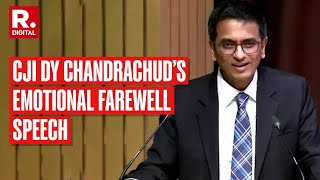 Best Of CJI Chandrachud CJI Gets Emotional On Last Working Day Delivers Heartfelt Farewell Speech [upl. by Gilmer]