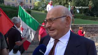 Corteo ANPI a Predappio voce partigiano [upl. by Noreik]