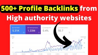 500 Profile Backlinks from High authority websites  Profile Creation Sites List Download 2024 [upl. by Cirdec21]