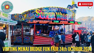 Menai Bridge Funfair 24th October 2024 Danters Wallis Whites Fairground [upl. by Ahsikat57]