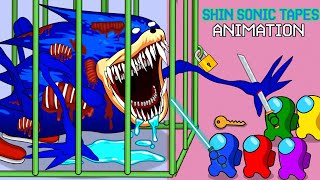 Among Us traps Shin Sonic Tapes in the woods and then locks him in a cage Among Us Animation Zombie [upl. by Kinimod211]