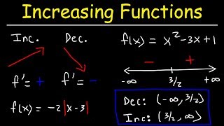 Increasing and Decreasing Functions  Calculus [upl. by Sumerlin]